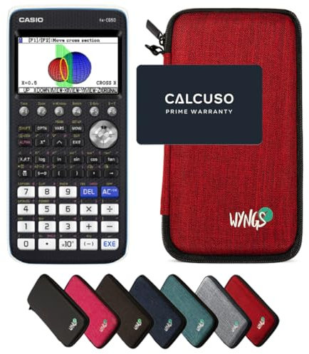 Casio fx-CG50 inklusive Schutztasche von WYNGS in Rot - Basic Set