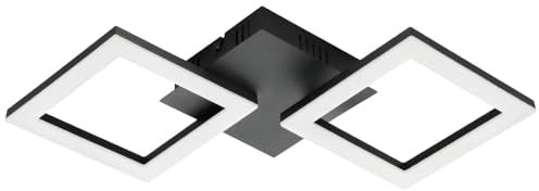 EGLO connect.z Smart-Home LED Deckenlampe Paranday-Z, ZigBee, App und Sprachsteuerung Alexa, Lichtfarbe einstellbar (warmweiß-kaltweiß), dimmbar, Deckenleuchte schwarz weiß, 47 x 23 cm