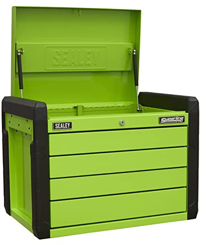 Sealey Push-to-Open Topchest 4 Drawer with Ball-Bearing Slides - Green - APPD4G