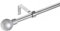 LOLAhome Set de Barra de Cortina Extensible de 122 a 211 cm, 2 escuadras y 2 terminales Plateado de Metal y plástico ABS