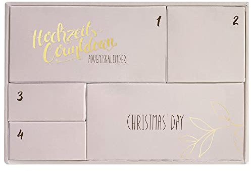 melovely® Adventskalender für die Braut - 5 Türchen, Geschenk zur Hochzeit | 5 Überraschungen für Adventssonntage & Weihnachtstag, 2 Schmuckstücke aus Sterlingsilber, in Berlin von Hand gepackt