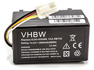 vhbw Batterie Compatible avec Samsung Navibot Pop-Out SR10F71UB, Pop-Out VR10F71UCBC Robot électroménager (2000mAh, 14,4V, Li-ION)