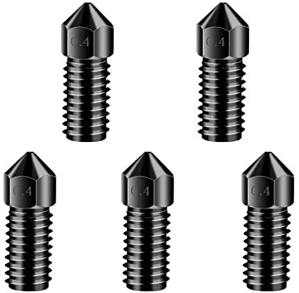 LANKEGU 5 Stück Verbesserte Gehärtete Stahl Düsen, 3D Drucker Zubehör Hoch Temperaturbe Ständige 0,4 mm Hardened Steel Nozzle für AnkerMake M5, M5C 3D Drucker