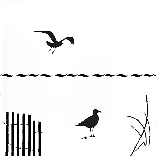 ReWu Servietten Maritim Seemöwen 20 Stück Schwarz Weiß Bedruckt Papierservietten Partyservietten Strandmotiv Urlaub Möwen Meer Tischdekoration Küchenzubehör 33x33cm