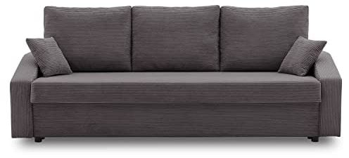 Couch Dorma mit schlaffunktion, einfacher Aufbau, modernes Design, polstermöbel. Schlafcouch zum Wohnzimmer. Widerstandsfähiges, Minimalistisches Design (POSO 022)