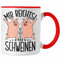 Trendation - Lustige Tasse Geschenk für Schweine-Bauer Geschenkidee Spruch (Rot)
