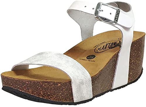 PLAKTON, So Kiss Honduras Napa, Femme Nu-Pied Blanc satiné - 38 EU