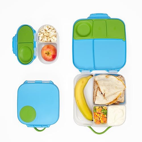 b.box Kids Lunch & Snack 3-Pack Includes Matching Oversized Bento Lunch Box, Mini Lunch Box & Snack Box for Kids and Toddlers, School Supplies (Ocean Breeze)