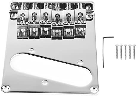 Guitare électrique Hardtail Bridge 6 Cordes Guitare électrique Bridge Telecaster Bridge Assembly avec une clé et des Vis