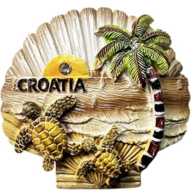Kühlschrankmagnet, Kroatien, 3D-Muschel, Souvenir-Geschenk, Kunstharz, handgefertigt, für Zuhause und Küche