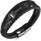 XUANPAI Personalisierte Herren Leder Armband für Männer, Hochwertiges Geflochtenes Lederarmband Edelstahl Armband mit Gravur, Persönliche Namensgravur, Geschenk Fuer Herren (BL-669B)