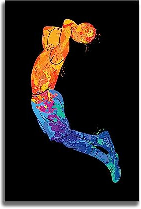 Houcaller Space Jam-Poster, Basketball-Poster für Jungen-Schlafzimmer, 40,6 x 61 cm, ungerahmt