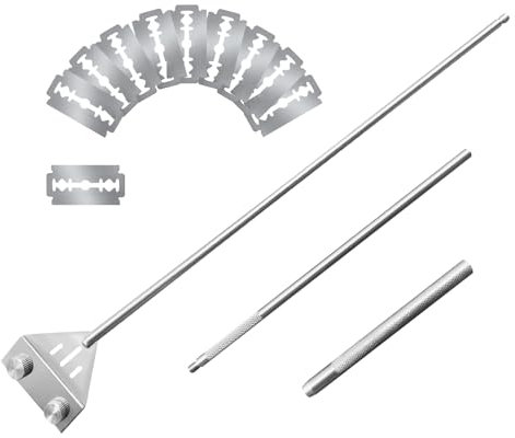 Kirecoo Algae Scraper for Glass Aquariums, 25.6 Fish Tank Cleaner, Stainless Steel Algae Scraper for Fish Tank with 10 Blades, Aquarium Glass Cleaning Tools, Cleaning Accessories