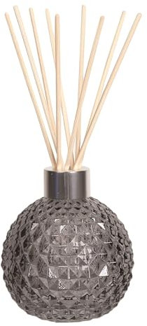 Decorative Diffuser Bottle & Reeds Set - Grey Colour Glass, 50 Ratan Reeds - Elegant Home Decor Accessories for Stylish Home