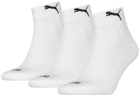 PUMA Cushioned Quarter 3P, Calcetines, Unisex adulto, White - New, 39-42