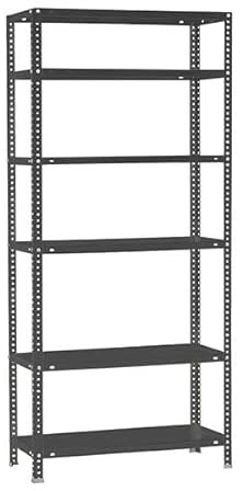 PROREGAL Schraubregal Panda Tall | HxBxT 200x80x40cm | 6 Fachböden | Fachlast 100kg | Anthrazit | Regal Standregal Aufbewahrungsregal