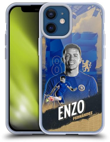 Head Case Designs Offizielle Chelsea Football Club Enzo Fernández 2023/24 Erstes Team Softgelhülle Kompatibel Mit Apple iPhone 12 Mini Und Kompatibel Mit Magsafe Zubehör