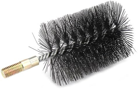 MiJunHD Steel Wire Tube Cleaning Brush, 75mm Round Chimney Cleaning Brush, M12 Thread Interface for Plumbing and Mechanical (1Piece)