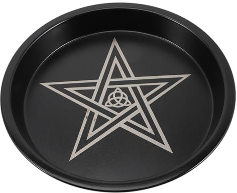 RORPOIR Pentagramm Teller Kerzenständer Religiöse Opfergabe Verzierung Altar Kerzenhalter Tablett Pentagramm Kerzenhalter Tablett Kerzenhalter Teller Kerzenhalter