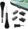 GEEHUA 7 teiliges Telefon Ladeanschluss Reinigungsset, USB C Staubschutz stecker Set, Typ C Anti Staub Abdeckung, Ladeanschluss Schutzkappe mit Reinigungsbürste (Schwarz)