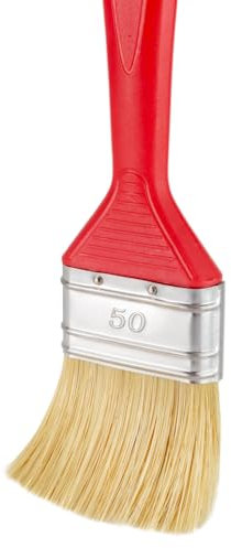 Flachpinsel | Malerpinsel | mit rot Kunststoff-Griff | Breiten: 20 30 40 50 60 70 80 100 mm (25 Stück, 50 mm)