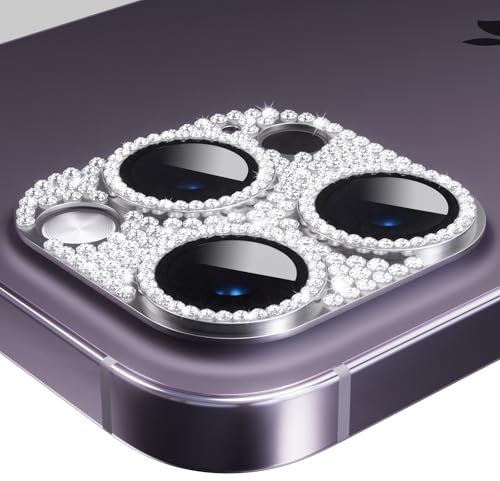 AKABEILA Pellicola Fotocamera Compatibile con iPhone 12 Mini/11 Obiettivo Protezione Bling Diamante Strass 9H Posteriore Lente Protezione Vetro Temperato HD Trasparente Antigraffio