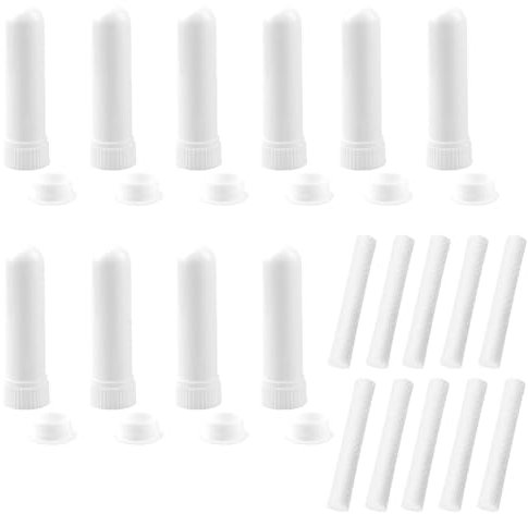 10 Piezas Inhaladores Nasales Buena Higroscopicidad Rellenables, Inhalador Nasal de Tubos de Aceite Esencial, para Aromaterapia Tubos de Aceite Esencial Varillas Vacías Aromáticas