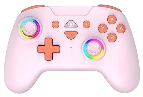 Subsonic – Mando para Nintendo Switch/Switch 2 - Mando Switch inalámbrico bluetooth con LED, vibración y giroscopio - Rosa