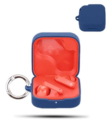 for CMF by Nothing Buds Pro 2 Wireless Earbuds,daunke Soft Silicone Protective Cover,Skin Case with Carabiner,Full Protection,Blue