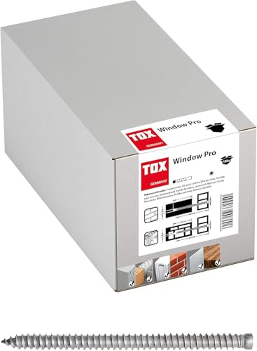 TOX Window Pro Rahmenschraube M aus einsatzgehärtetem Stahl, Abstandsmontage für Fenster und Türen, Zylinderkopf mit TX25-Antrieb, ⌀7,5/212 mm, 09310156