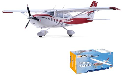 EAZYRC Fms Rc Planes for Beginners Remote Control Airplane for Adults Single-Engine Propeller Airplane 1500MM Cessna 182 Red 6 Channel Hobby Rc Airplanes PNP (No Radio, Battery, Charger) (Red)