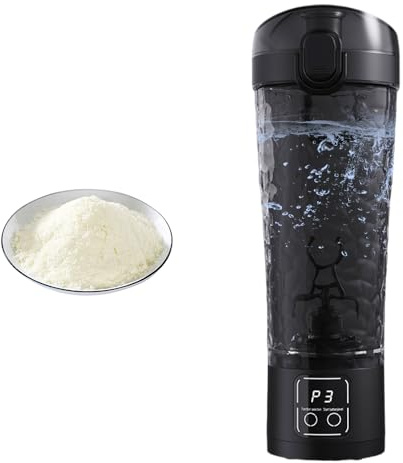 RNPKZ Electric Protein Shaker Bottle, 700ml USB Rechargeable Shaker Cup with Portable & Removable Base, Electric Protein Shake Mixer, Portable Blender Cup for Protein Shakes & Meal Replacement Shakes