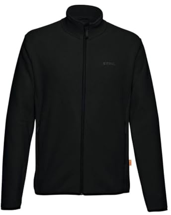Stihl Classic Black Fleece Jacket, Unisex, Size XL, 100% Polyester, Zip Pockets