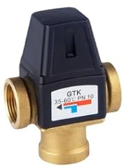 Robinet Thermostatique de Douche Mitigeur thermostatique à 3 voies DN20/25, filetage femelle/mâle, en laiton, for chauffe-eau solaire, accessoire de salle bains(DN20 Female Thread)