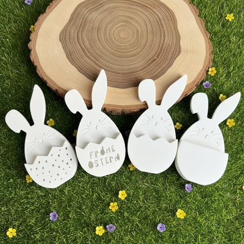 Silikonformen Gießformen Ostern Kaninchen-Geschenkform Gipsform für DIY Osterdeko Handwerk, Geldgeschenk, Ornament