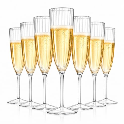 36 Stück Sektgläser Plastik,180ml Transparent Kunststoff Sektgläser | Kunststoff Champagnergläser-Set, Mehrweg Weingläser für Geburtstag Hochzeit Party Picknicks Outdoor