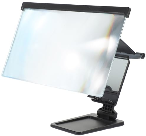 Cabilock Amplificateur D'écran de Téléphone Portable Noir Anti-lumière Bleue Lentille Acrylique Pliable et Support Abs pour Smartphone, Garçon et Filles Personnes Âgées