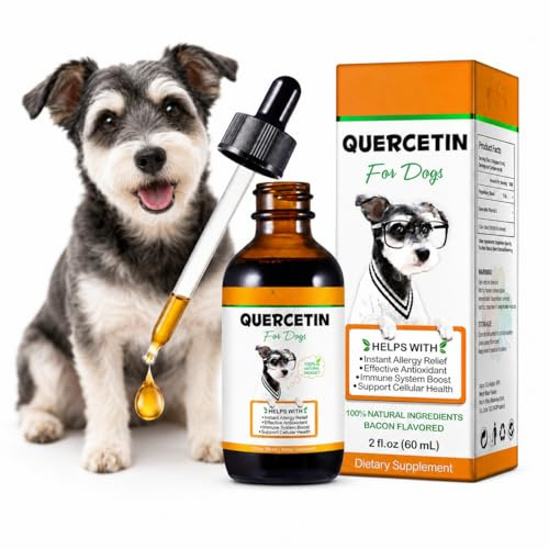 Quercetin for Dogs, Antihistamine & Allergy Relief Liquid Supplement, 60ml | Instant Allergy Relief Drops with Vitamin C, Anti Itch & Immune Support, Skin & Coat Health Formula, All Breeds & Sizes