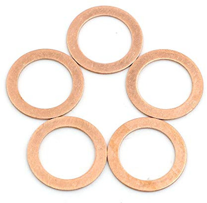 sourcing map Unterlegscheiben 5Stk Ringe Auto Kupfer Scheibe Flache Dichtungsringe 22mm Innendur