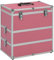 vidaXL Kosmetikkoffer Schminkkoffer Friseurkoffer Schmuckkoffer Alukoffer Werkzeugkoffer Werkzeugkasten Alu 37x24x40cm Rosa Aluminium