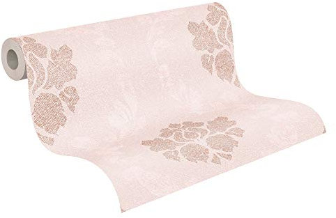 Carta Da Parati Damasco New Elegance Carta da parati tessuto non tessuto 10.05 m x 0.53 m Rosa Prodotto in Germania da A.S. Création 375525 37552-5