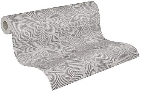 Livingwalls Vliestapete Metropolitan Stories Tapete mit Kreisen Nala Cape Town 10,05 m x 0,53 m grau metallic weiß 379002 37900-2