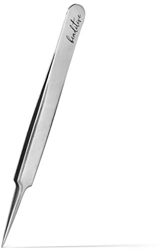 Beaditive Pince à épiler de haute précision – 11,9 cm – Pince à épiler pour couture, perles, quilling et loisirs créatifs – Pince à bijoux non dentelée avec pointes fines – Acier inoxydable