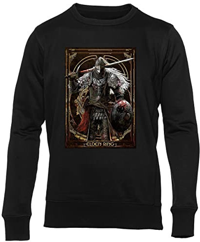 BIOCLOD Elden Ring Bloody Wolf Männer Frauen Unisex Pullover Schwarz Rundhals Men Women Jumper Black Round Neck
