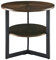 MODERION Runder Couchtisch, Teetisch, Doppeldecker Beistelltisch, Sofatisch für Wohnzimmer, mit Metallbeinen, Eiche, 64 x 64 x 61 cm (Dunkelbraun)
