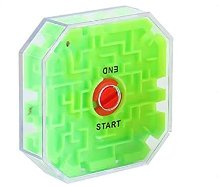 Haipky 3d Cube Magical Puzzle Maze Balance Labyrinth Rolling Ball Toys, Learning Educational Fidget toy for Kid Children Boys Girls, Small Size Green