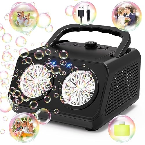 Panamalar Macchina per Bolle di Sapone per Bambini, 2 Modalità Professionale Automatico Macchina Bolle 20000+ Bolla/Min, Portatile Soffiatore di Bolla, 120ml Soluzione, Festa All'aperto Matrimonio