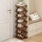 Kiss me Petite étagère à chaussures pliable en bambou, organiseur étroit et haut, pour couloir, entrée, chambre et petits espaces, 8 couches de couleur fauve
