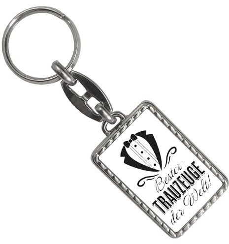 speecheese Bester Trauzeuge der Welt Schlüsselanhänger mit Bordüre Hochzeitsgeschenk für den Freund in Anzug bei Heirat