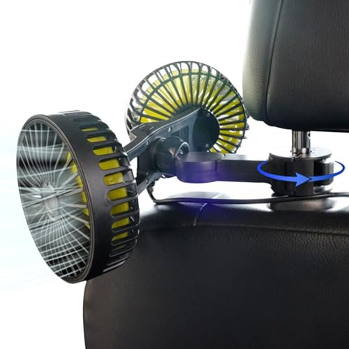 Car Back Seat Fan, 360 Degree Rotatable Cooling Fan With 3 Speeds, USB Powered Car Fan, Adjustable Fan For Truck, Back Seat Cooler, RV, And Golf Cart